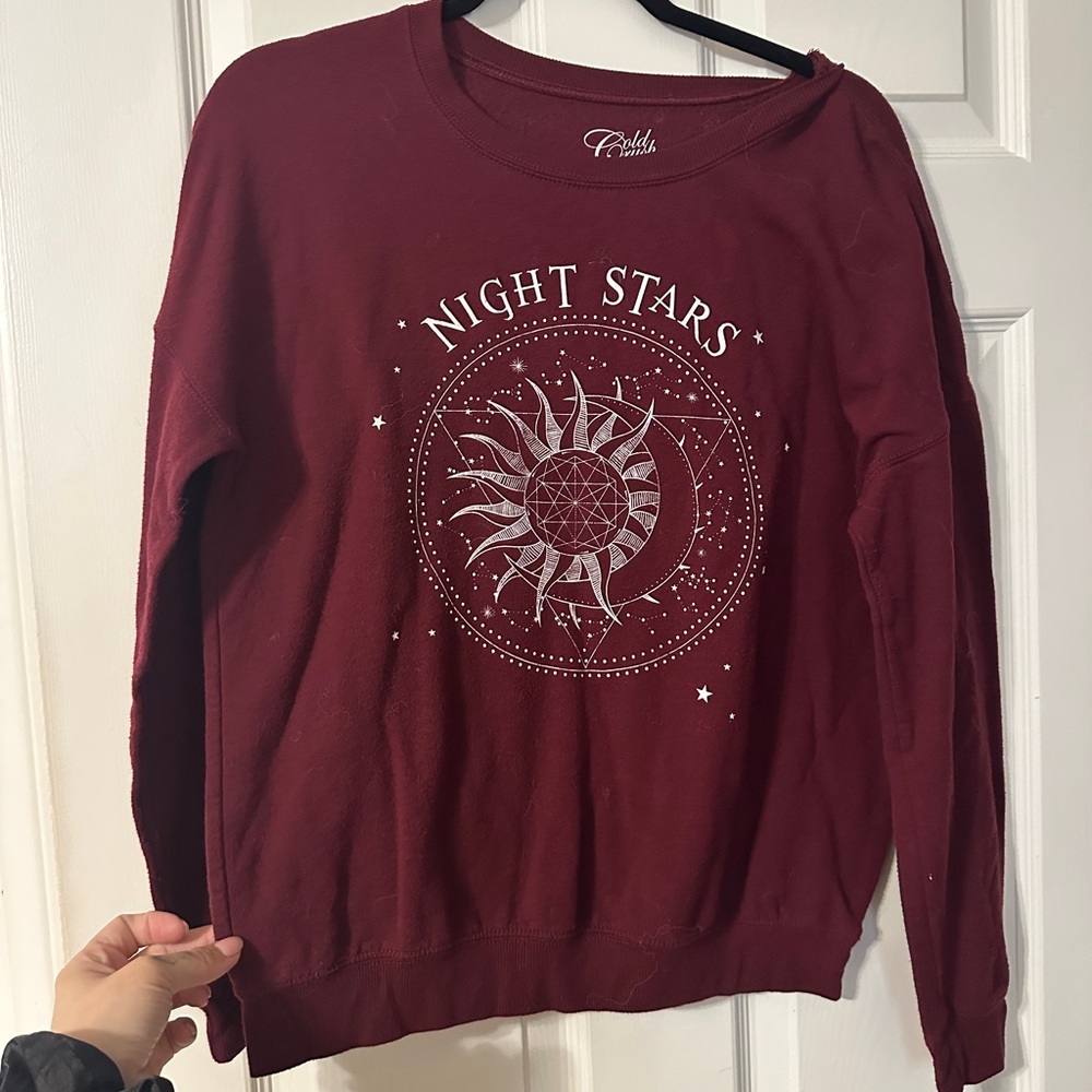 Cold Crush Red Crew Neck Sweater with Classic Design